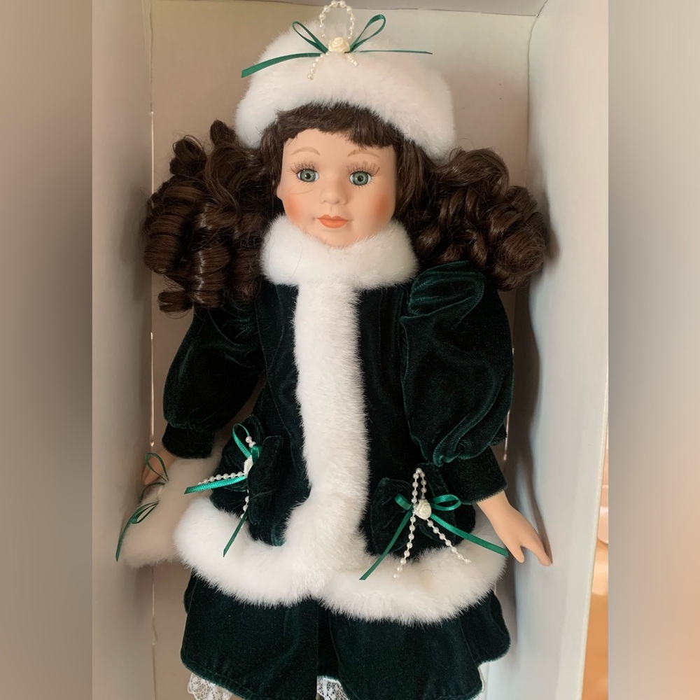 Porcelain Doll Victorian Collection Velvet Dress